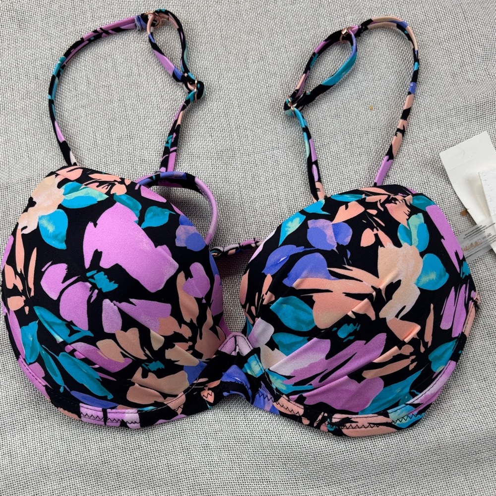 Raisins Women's Salt + Soul Moonshadow Underwire Bra Swim Top Size L